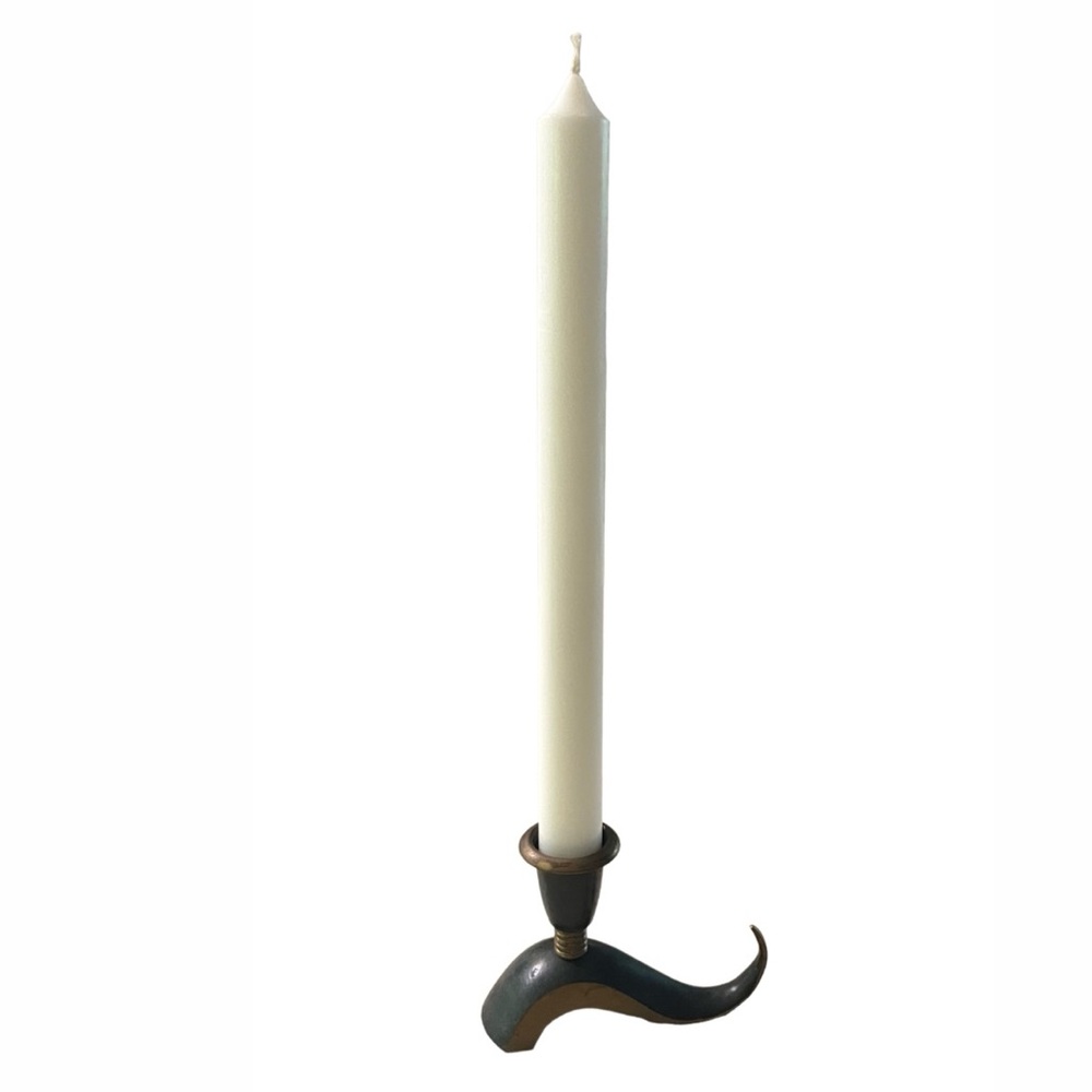 LOW START -VINTAGE metal candle holder 4” x 3” x 1.5” and white candle included